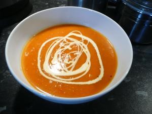 roasted squash and chilli soup