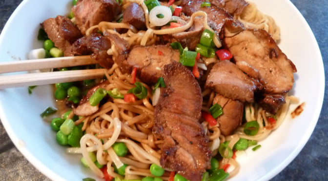 chinese pork with noodles
