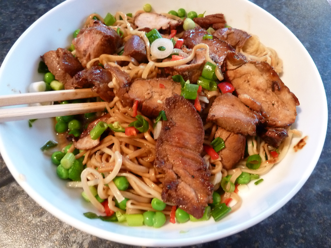 chinese pork with noodles