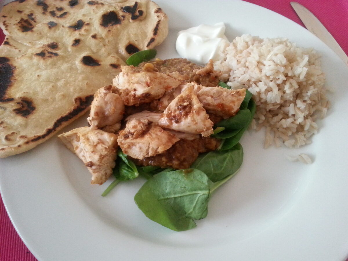 Chicken with Indian chutney